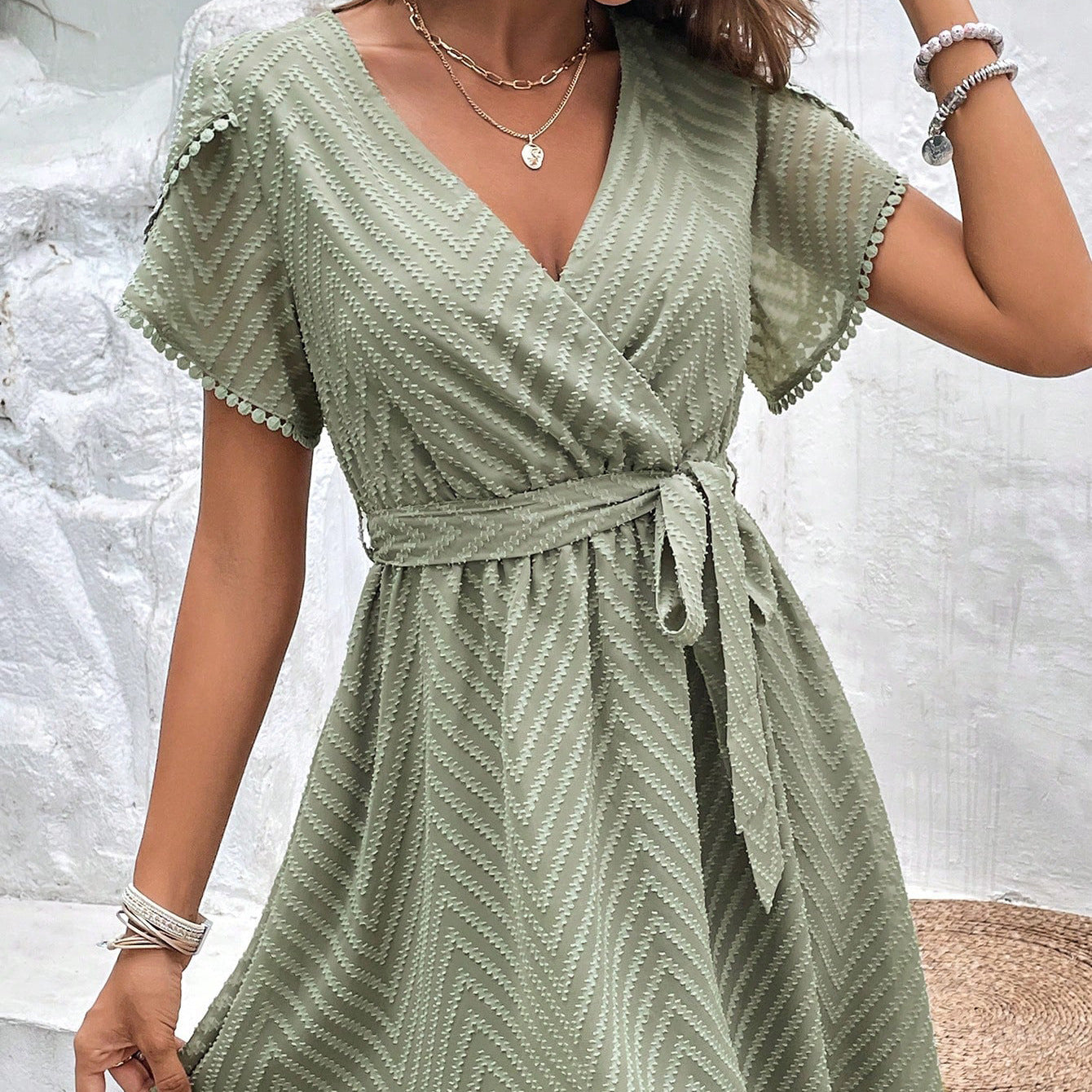 V-neck European And American Women's Clothing Dress