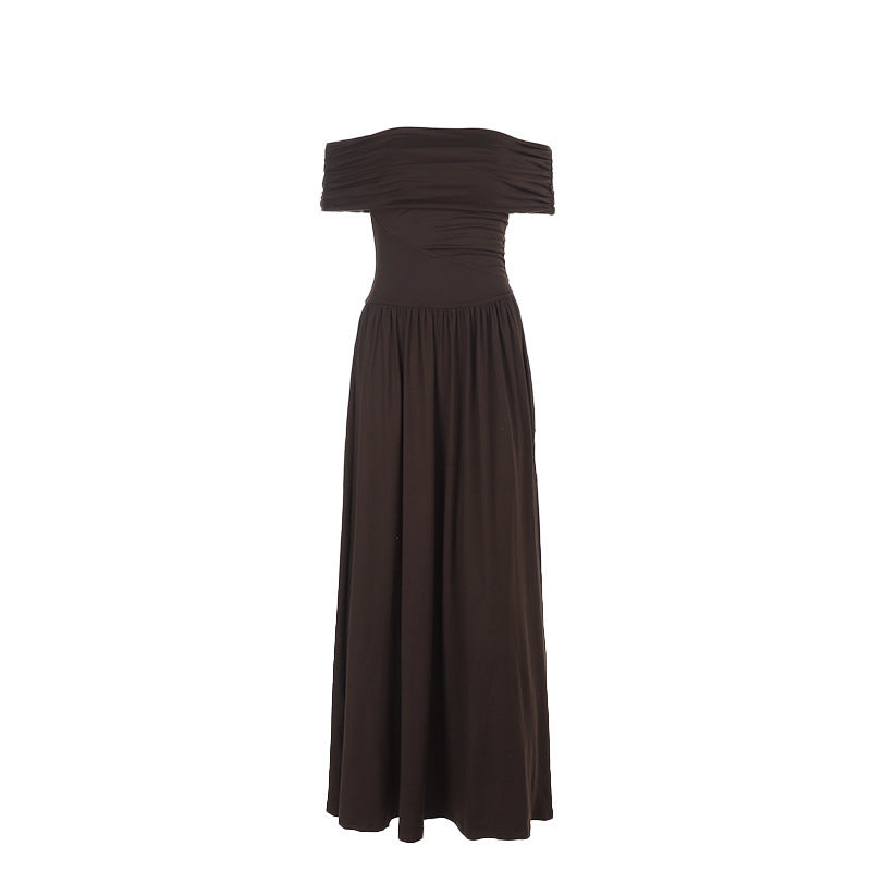 High Class Elegant Off-the-shoulder Tube Top Long Dress