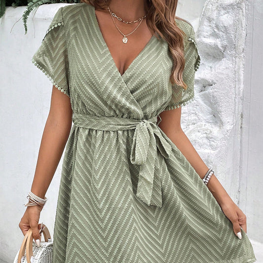 V-neck European And American Women's Clothing Dress